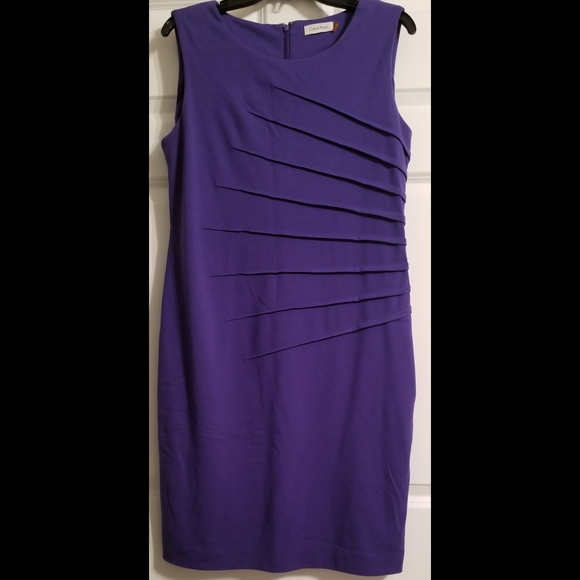 Calvin Klein Purple Side Burst Dress Size 12 - Picture 3 of 3